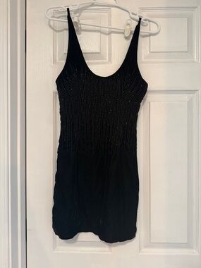 Urban Outfitters Black Beaded Mini Dress